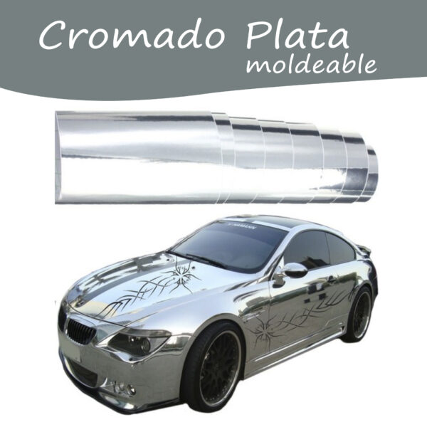 VINILO CROMADO MOLDEABLE Silver Ancho x 1.52 cm. x 1m. lineal